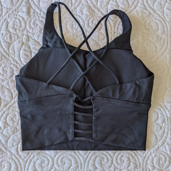 unknown Other - 3/$15 Black Strappy Back Longline Sports Bra in a Juniors M or Misses XS